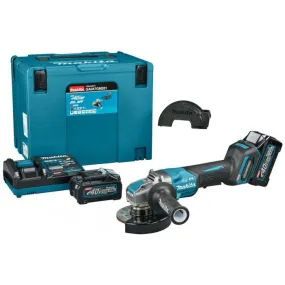Makita GA047GM201 XGT 40V Max Haakse Slijper 125mm X-Lock met 2x4,0Ah Accu en Snellader in Mbox met Veiligheidsschakelaar
